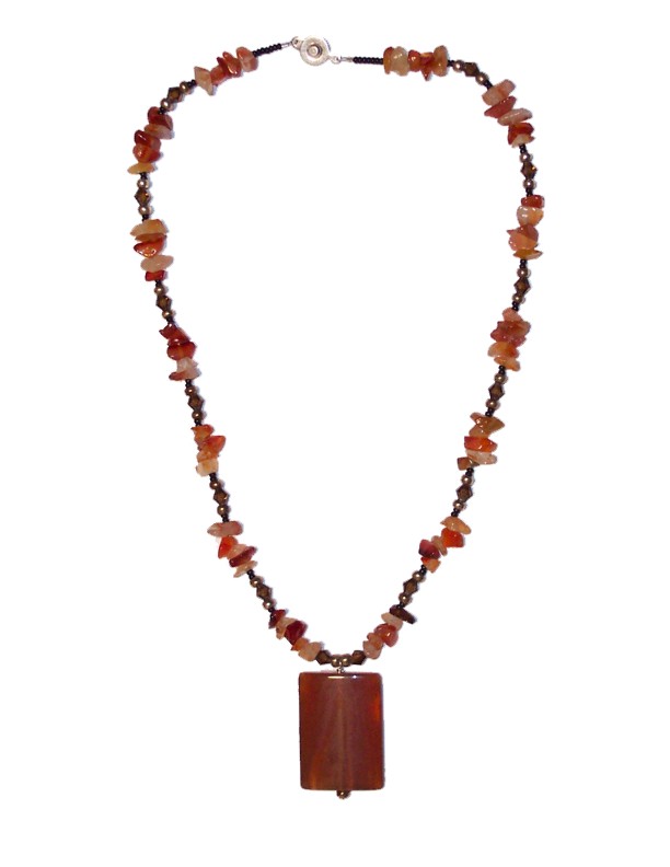 Cornelian with swarovski crystals