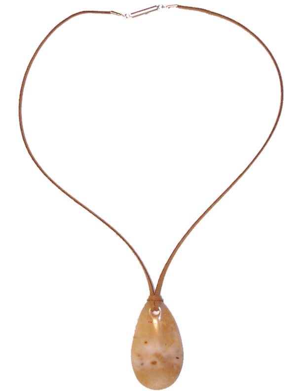 African opal with suede necklace