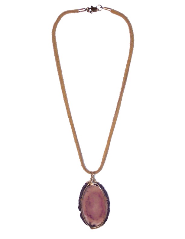 Sliced agate with suede