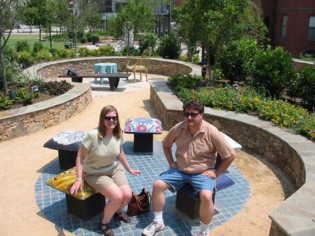 Kelly and Steve at a downtown park