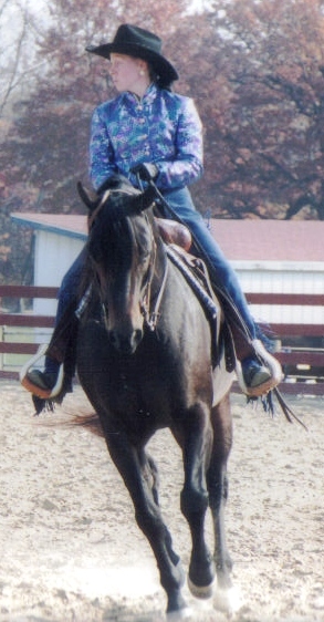 Natalie showing off at a western horse show!