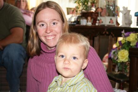 Natalie and her cousin Cayden posing for a picture at Thanksgiving