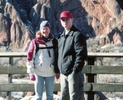 Posing for a picture in the mountains of Colorado.