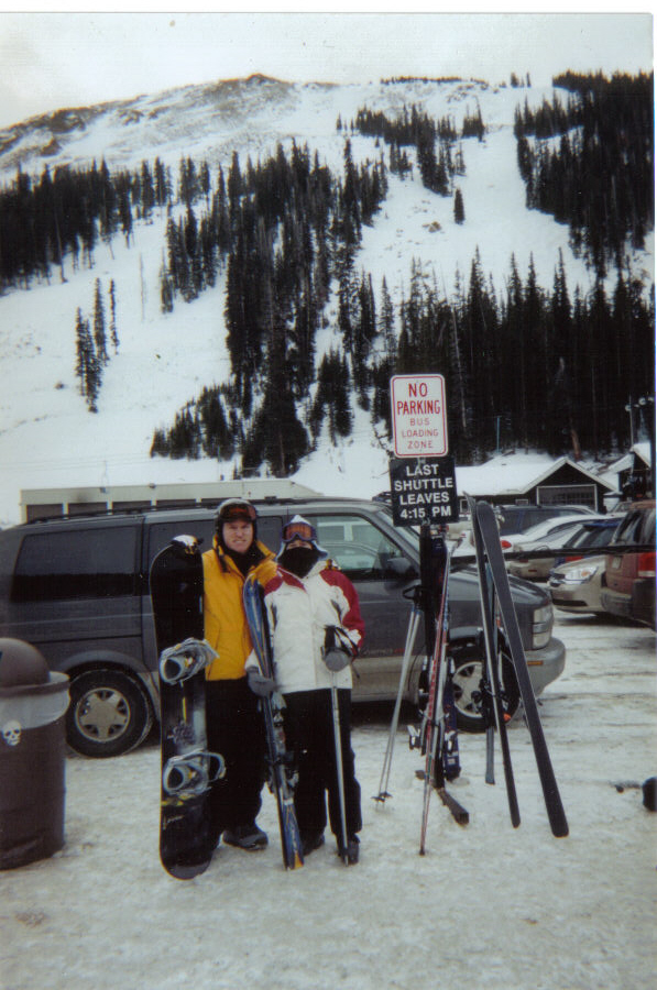 Posing for a picture before a day on the slopes.