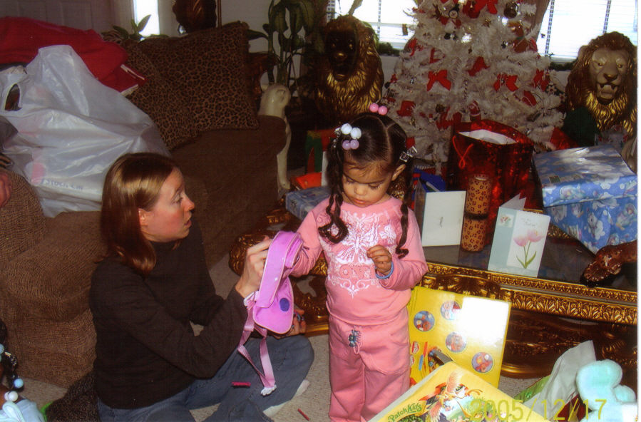 Natalie with Maria our Christmas adopt-a- family child.