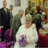 Tish waiting to go down the aisle