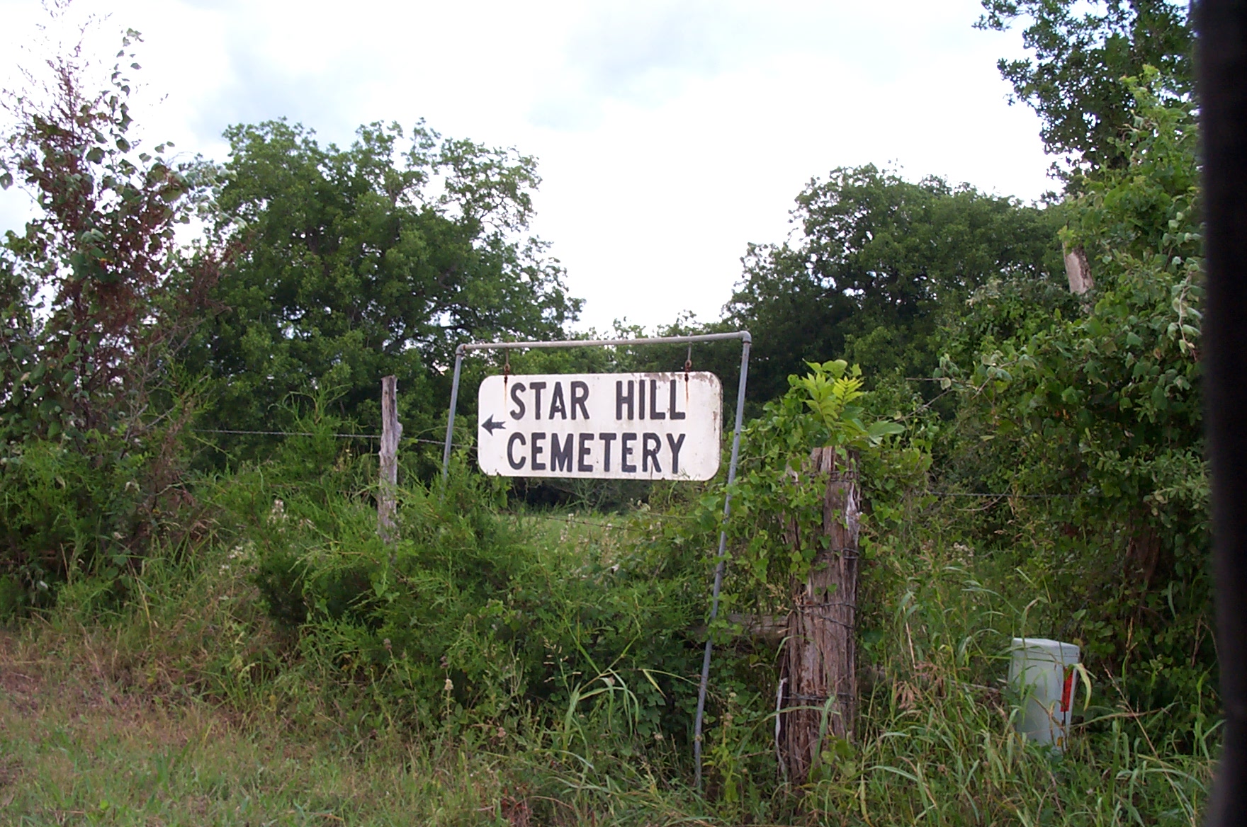 Star Hill cemetery sign