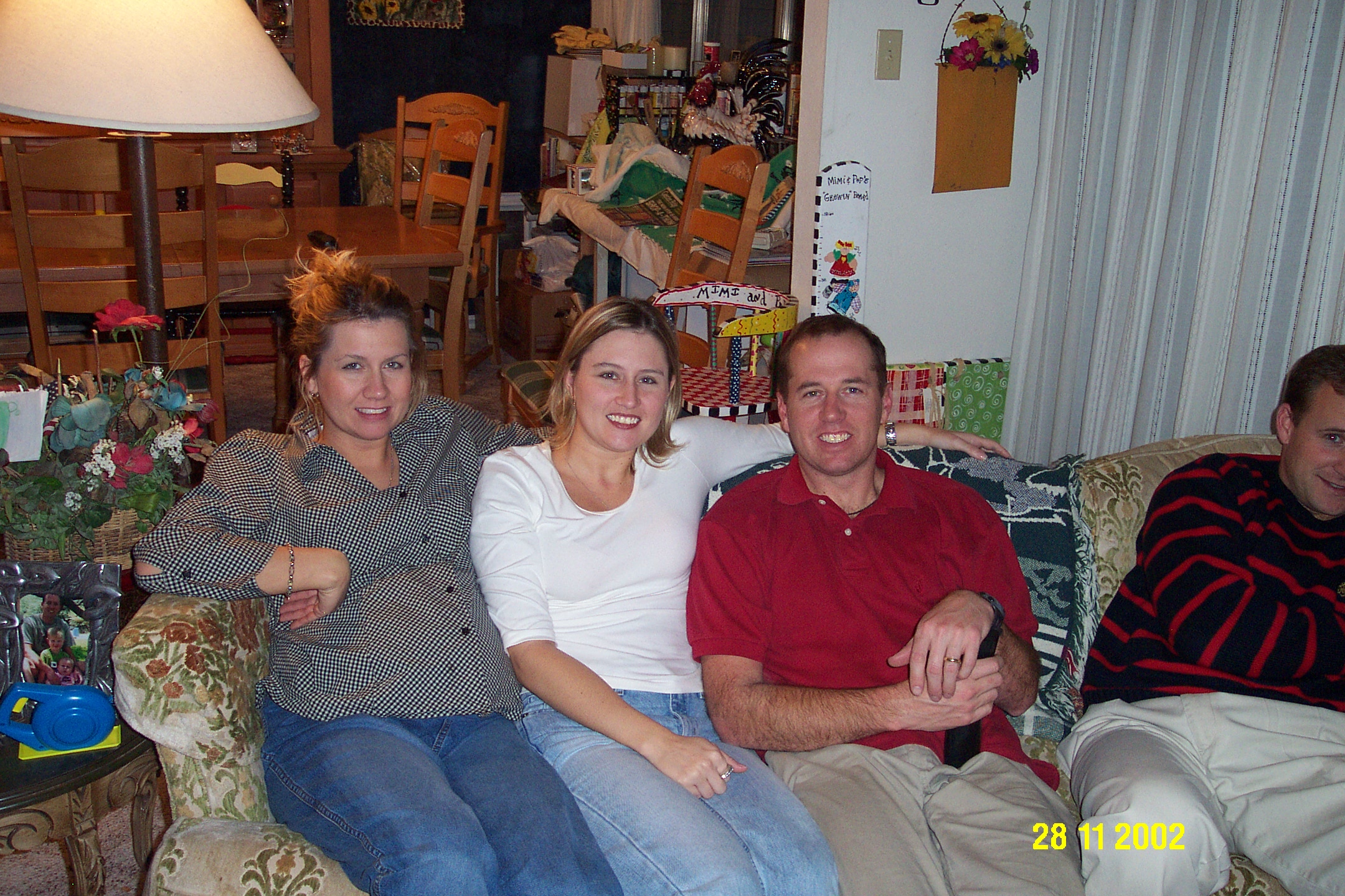 Stephanie, Kelly and BC at Christmas 2002