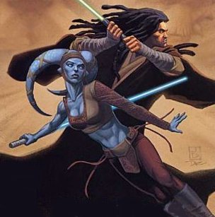 Aayla Secura and her Master, Quinlan Vos