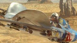 Anakin goes for a skyride in his racer