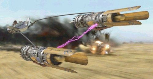 Anakin leaves Sebulba coughing up his dust