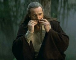 Qui-Gon Jinn secures his aquata breather before travelling to Otoh Gunga