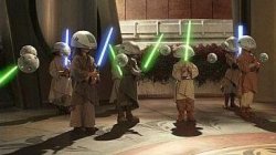 Jedi Younglings in lightsaber training