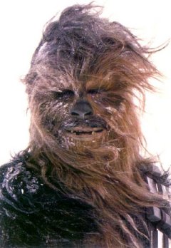 Chewbacca braves the freezing temperatures of Hoth