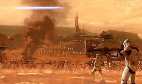 Clonetroopers in an all-out offensive on Geonosis