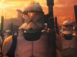 A clonetrooper parade on Coruscant