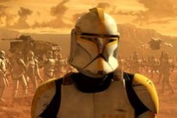 A clone commander on the battlefield