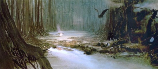The swamp in which Luke Skywalker's X-wing crashed