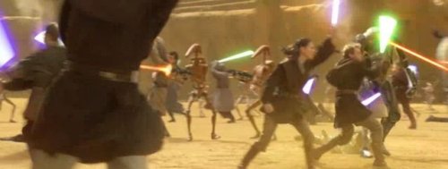 The Jedi battle bravely on Geonosis