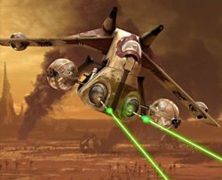 A Republic Gunship in action