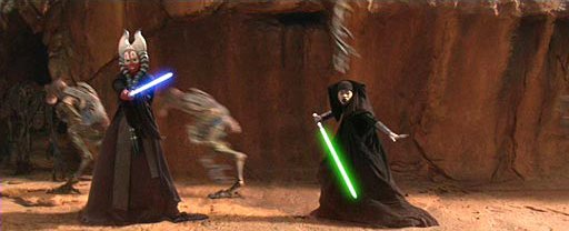 Luminara Unduli and Shaak-Ti in the Geonisian arena