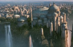Queen Amidala's palace in the capital city of Theed