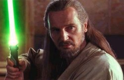 Qui-Gon prepares to do battle with Darth Maul