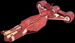 A Republic Cruiser, built by Corellian engineers for the Republic