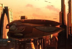 Count Dooku returns to Coruscant in his solar sailer