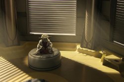 Yoda in his private quarters