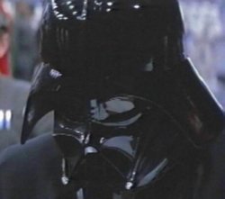 Darth Vader bows before the Emperor
