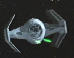 The TIE Advanced targets a Rebel X-wing