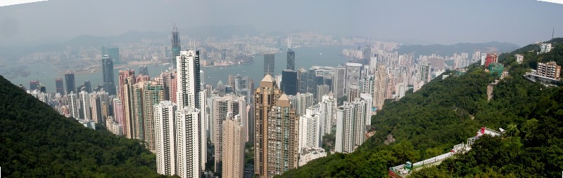 View from 'The Peak' overlooking Victoria Harbour and Hong Kong Island