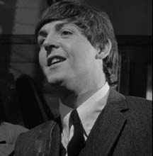 Paul singing I Should Have Known Better in the movie, A Hard Day's Night 1964.