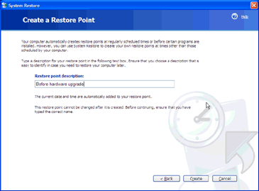 Create a restore point