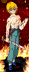 Kurapika, all bloody from a battle...and half-naked!