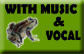 WITH MUSIC & vocal: frog (on a haiku poem card, publ. Itou Yutaka's Shop, Nagoya, n.d.)