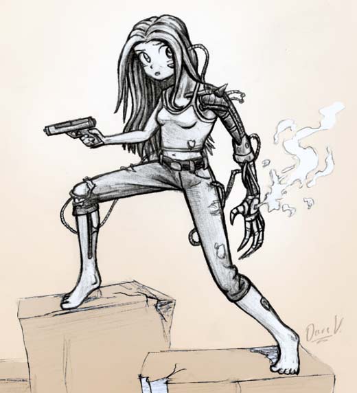 Cyborg girl Kaitlyn, full size