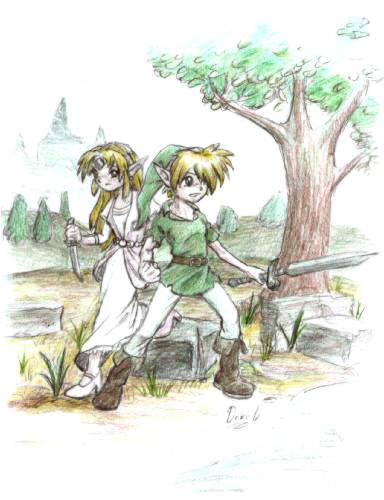 Link and Zelda, full size