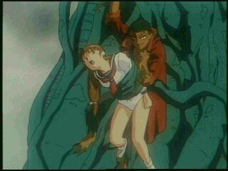 Kusanagi and Momiji...aaaan Orochi's neck