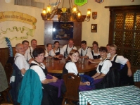 Having refreshments at the Stammtisch at the Concordia Club