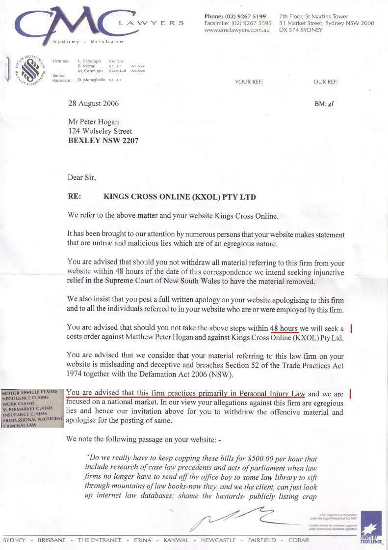 CMC letter 28 August 06