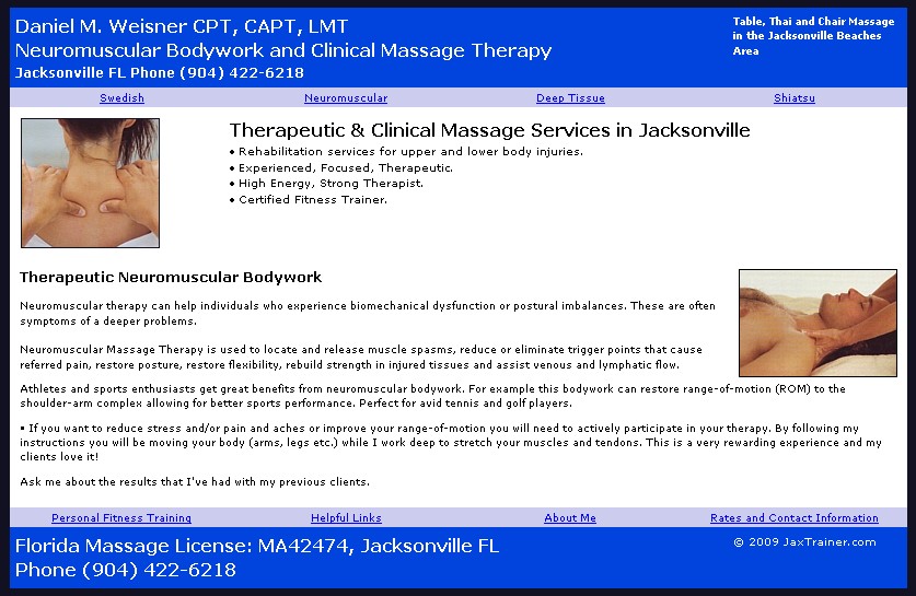Neuromuscular Bodywork reflexology chair massage chiropractic sports atlantic beach neptune beach ponte vedra beach bodywork jacksonville massage massage therapy in jacksonville  message therapy jacksonville message  orange park  jacksonville beach massage  atlantic beach massage  physical therapy  jacksonville physical therapist  orange park physical therapist  physical therapist ponte vedra beach  neptune beach neuromuscular MT NMT neck  back  jacksonville  fl  florida  therapyworks  automobile  accident injury  rehabilitation  insurance  auto  health  whiplash  pain  headache  stress  sports  tension  works  deep tissue massage therapy  massage therapy in jacksonville fl  massage therapist in jacksonville  therapeutic massage  massage therapy for auto accidents jacksonville massage  sports massage  massage therapy  massage for auto accidents
