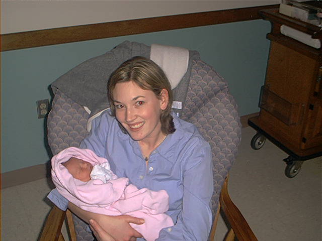 Katie K. holding the baby 