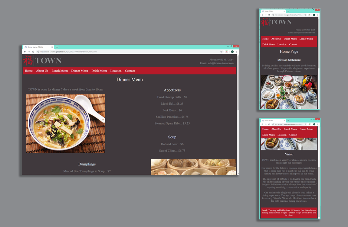 TOWN Restaurant Website