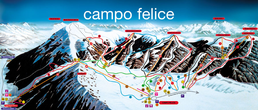 Mappa di Campo Felice - Campo Felice -  Rocca di Cambio, Lucoli - L'Aquila - Abruzzo - Italy