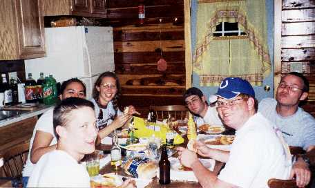 "the group" eating supper in Arkansas