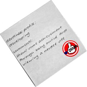 nerdiness profile: developing_                    comments: shows some achievement through being online and viewing a nerdee site_