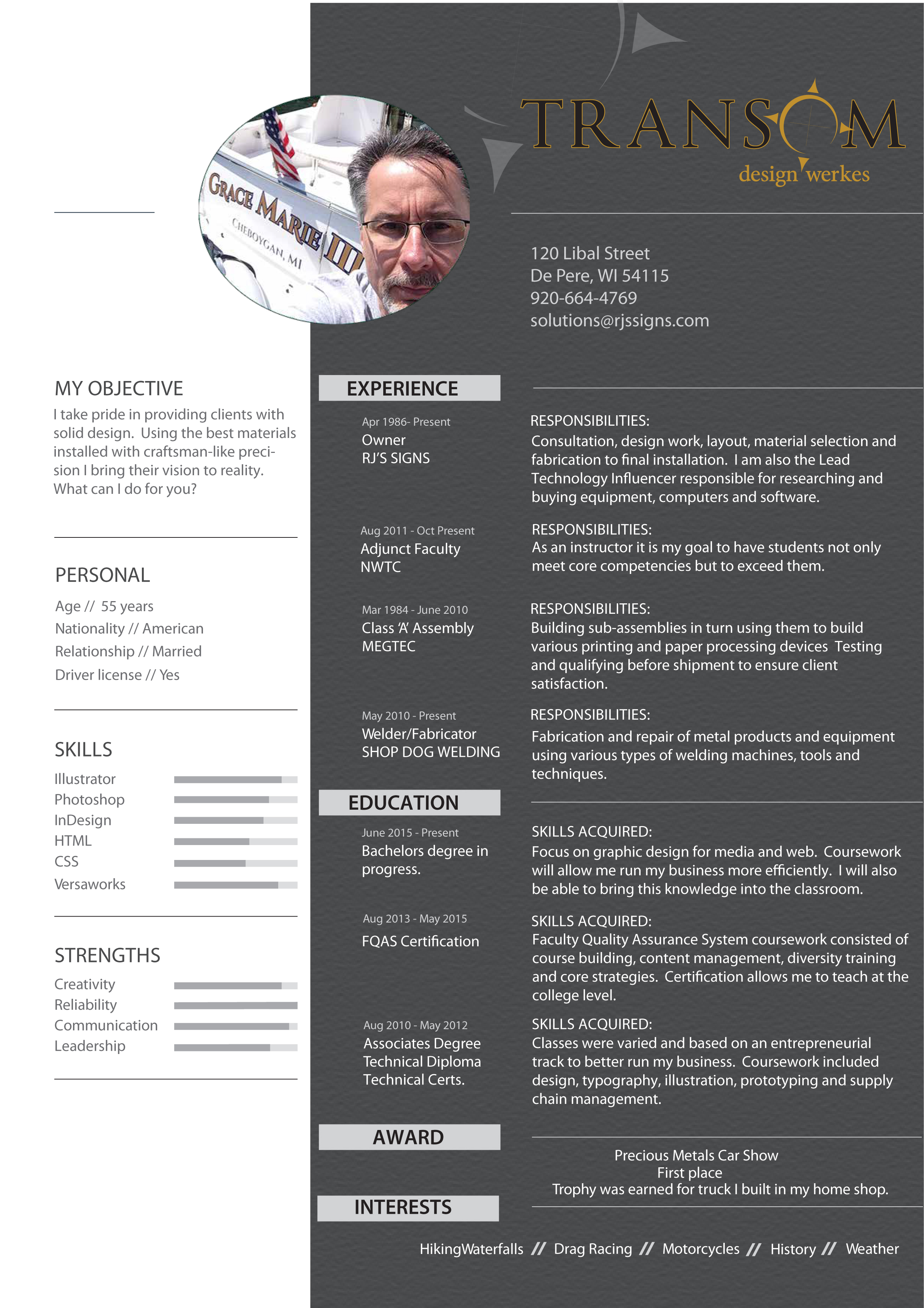 Resume centered on page