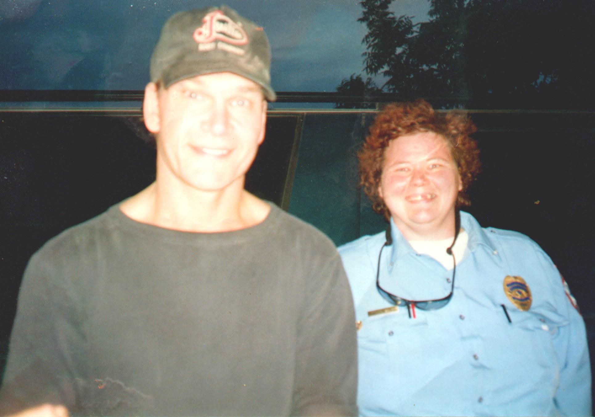 Patrick Swayze and Virginia taken at the end of a day of filming on location in California